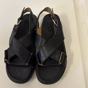 Marni black leather sandals size 40